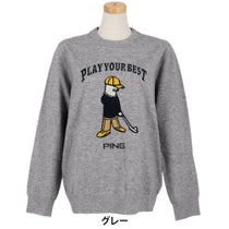 ピン PING　レディース Mr.PING ジャカード 長袖 クルーネック ニット プルオーバー 622-5270901　2025年モデル