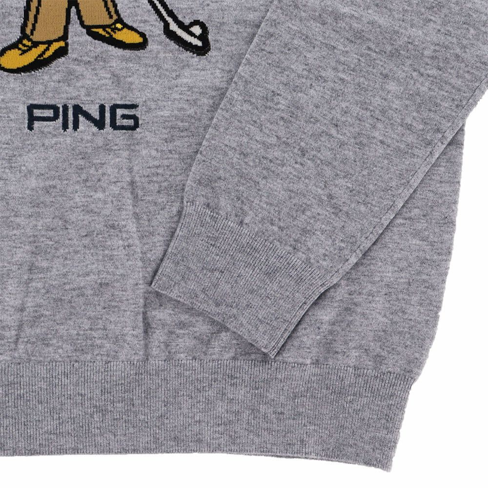 ピン PING レディース Mr.PING ジャカード 長袖 クルーネック ニット