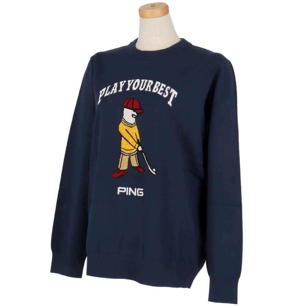 ピン PING　レディース Mr.PING ジャカード 長袖 クルーネック ニット プルオーバー 622-5270901　2025年モデル 詳細12