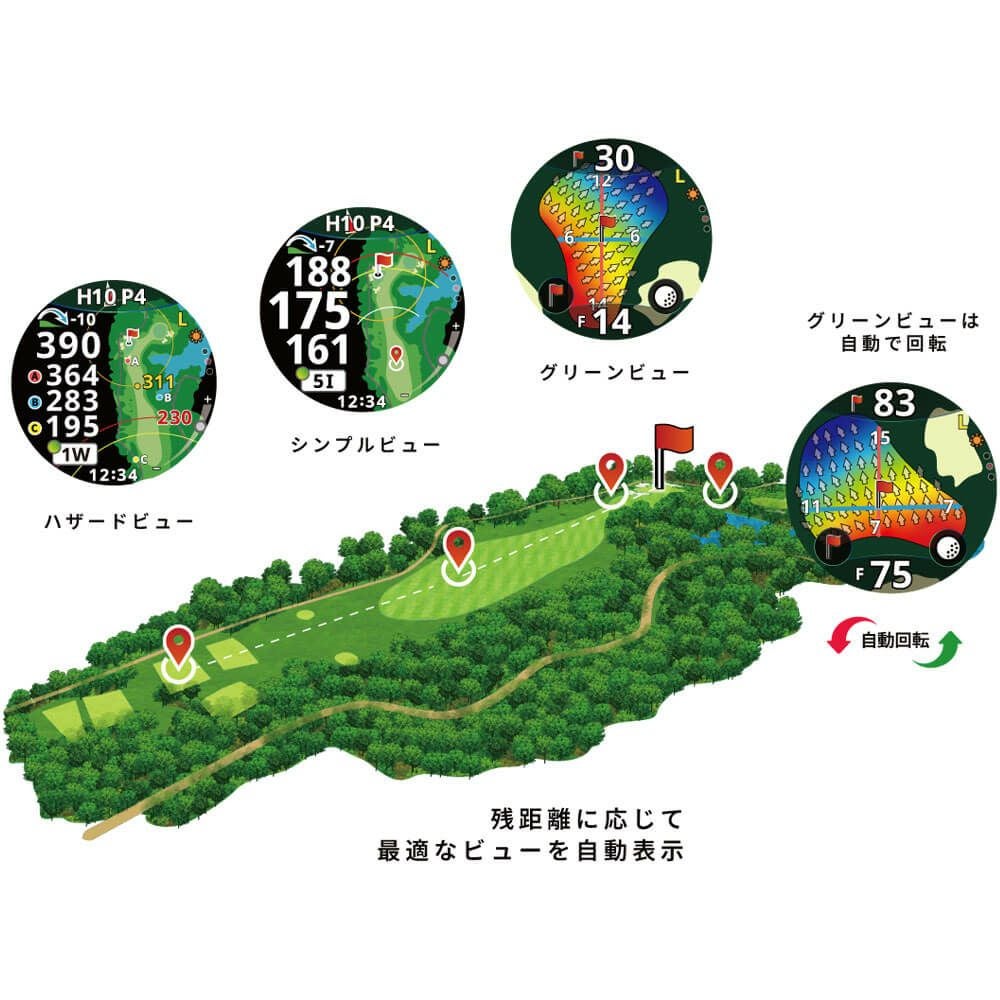 ショットナビ　Shot Navi VELLIX V14 べリックス 1.43インチ AMOLED　腕時計型 GPSゴルフナビ 距離計測器　ブラック 詳細8