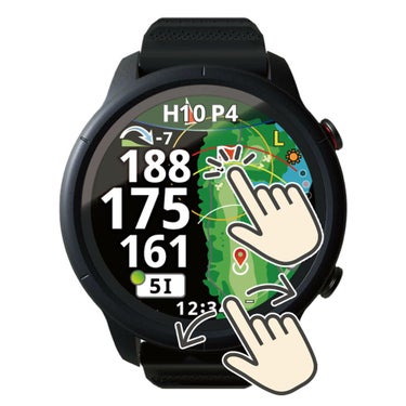 ショットナビ　Shot Navi VELLIX V12 べリックス 1.2インチ AMOLED　腕時計型 GPSゴルフナビ 距離計測器　ブラック 詳細5