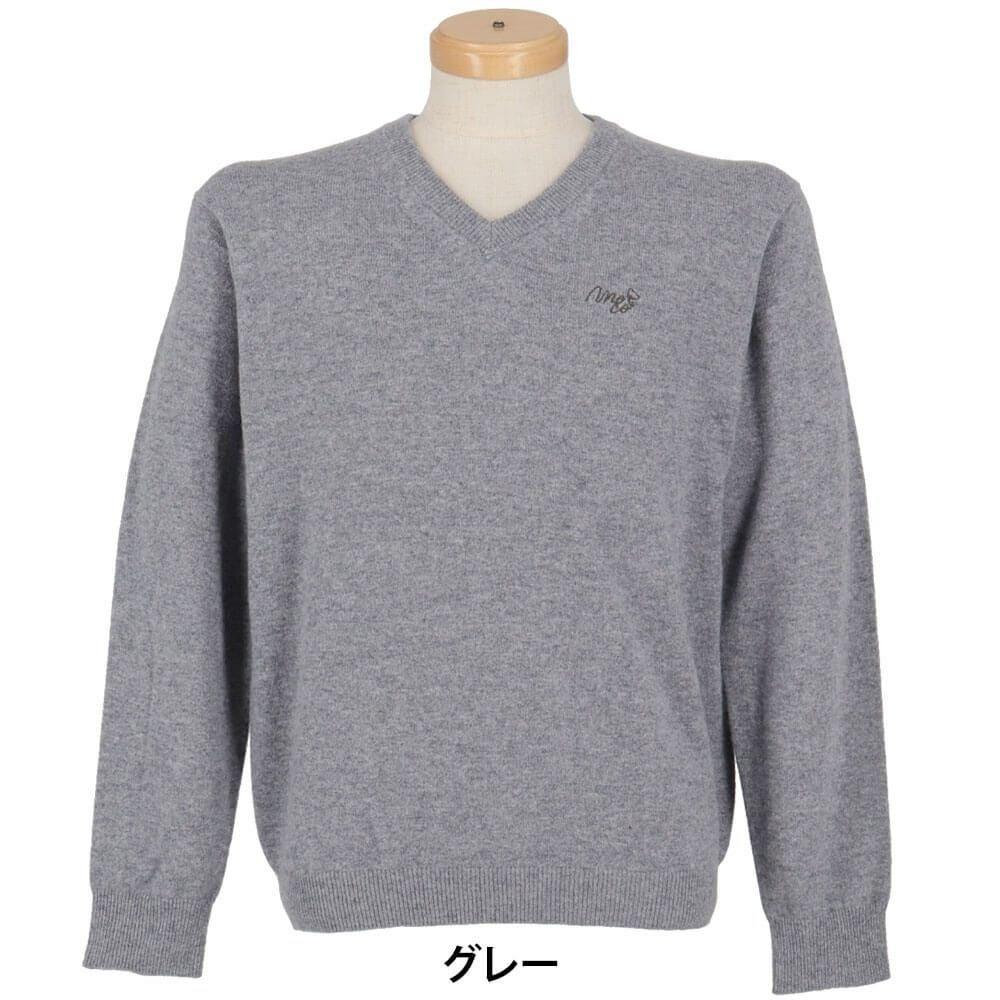 MOCO モコ　メンズ カシミヤ 長袖 Vネック セーター 21-1252030　2025年モデル 詳細2