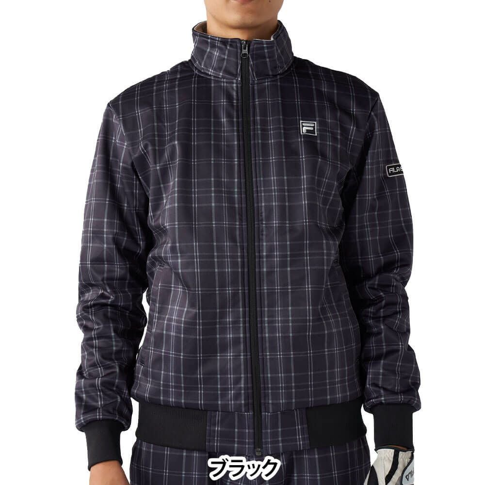 フィラ FILA メンズ チェック柄 長袖 フルジップ ボンディング