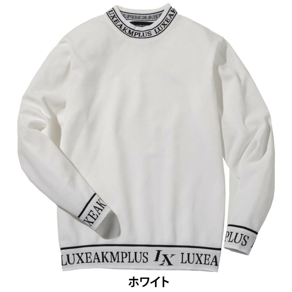 リュクスエイケイエムプラス　メンズ ヘムライン 長袖 モックネック ニット LAK-25011　2025年モデル 詳細1 詳細2