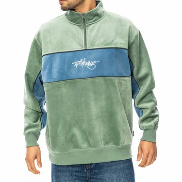 ビラボン BILLABONG　メンズ Y2K PANLE HALF ZIP スウェットトレーナー BE012004 グリーン（GRN）