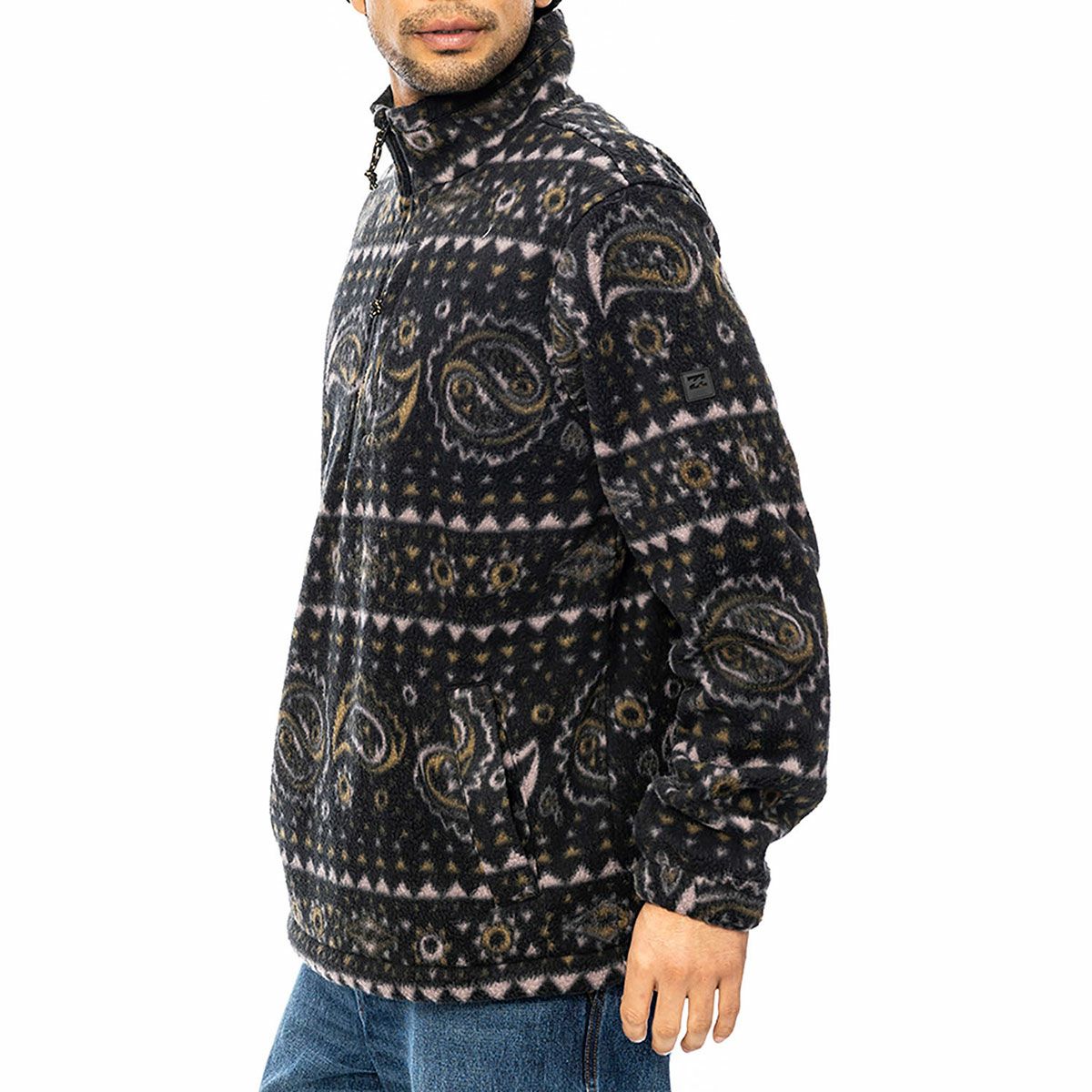 ビラボン BILLABONG　メンズ BOUNDARY MOCK NECK スウェットトレーナー HALF ZIP BE012031 ブラック（BLK） 詳細2