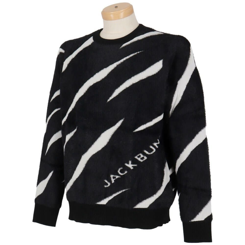 ジャックバニー Jack Bunny!!　メンズ 12Gダブルジャガード クルーネックニット 長袖 セーター 262-5270155　2025年モデル ブラック 詳細3