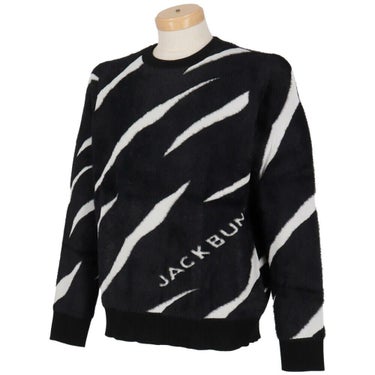 ジャックバニー Jack Bunny!!　メンズ 12Gダブルジャガード クルーネックニット 長袖 セーター 262-5270155　2025年モデル ブラック 詳細3