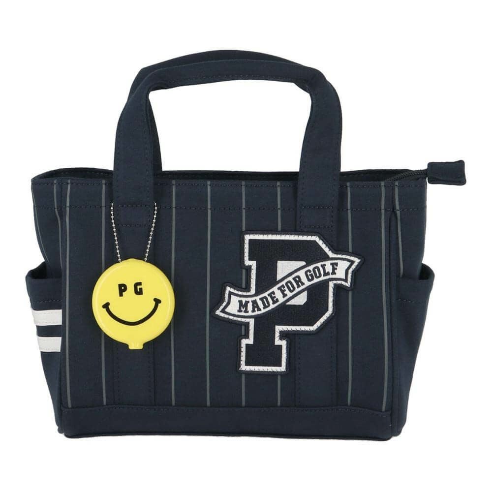 パーリーゲイツ PEARLY GATES SMILEチャーム付き ピンストライプ柄