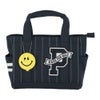パーリーゲイツ PEARLY GATES　SMILEチャーム付き ピンストライプ柄 カートバッグ 053-5281911 121 ネイビー　2025年モデル ネイビー