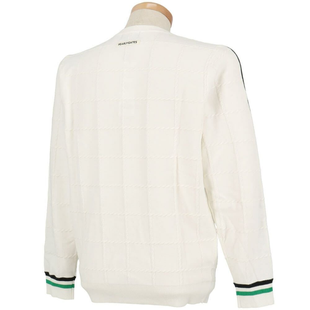 パーリーゲイツ PEARLY GATES　メンズ 12G 地柄 長袖 クルーネック ニット プルオーバー 053-5270015　2025年モデル 詳細1 詳細3