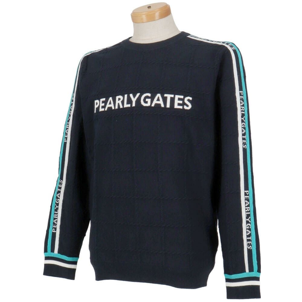 パーリーゲイツ PEARLY GATES　メンズ 12G 地柄 長袖 クルーネック ニット プルオーバー 053-5270015　2025年モデル 詳細1 詳細7