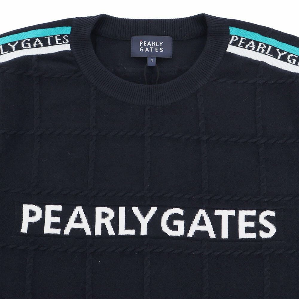 パーリーゲイツ PEARLY GATES　メンズ 12G 地柄 長袖 クルーネック ニット プルオーバー 053-5270015　2025年モデル 詳細1 詳細8