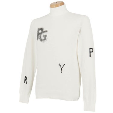 パーリーゲイツ PEARLY GATES　メンズ 12G 部分ジャガードカシミヤタッチコットン 長袖 ハイネック ニット プルオーバー 053-5274017　2025年モデル 詳細1 詳細4