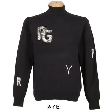 パーリーゲイツ PEARLY GATES　メンズ 12G 部分ジャガードカシミヤタッチコットン 長袖 ハイネック ニット プルオーバー 053-5274017　2025年モデル 詳細1 詳細5
