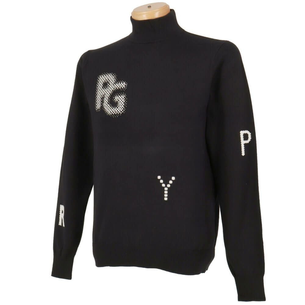 パーリーゲイツ PEARLY GATES　メンズ 12G 部分ジャガードカシミヤタッチコットン 長袖 ハイネック ニット プルオーバー 053-5274017　2025年モデル 詳細1 詳細7