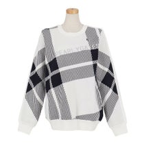 パーリーゲイツ PEARLY GATES　レディース 14G ジャガードチェック柄 長袖 クルーネック ニット プルオーバー 055-5270014　2025年モデル