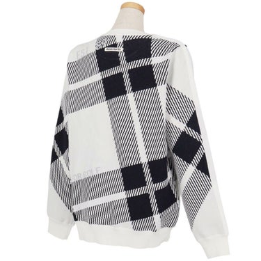 パーリーゲイツ PEARLY GATES　レディース 14G ジャガードチェック柄 長袖 クルーネック ニット プルオーバー 055-5270014　2025年モデル ホワイトベース 詳細2