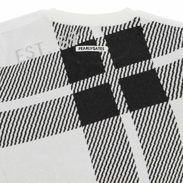 パーリーゲイツ PEARLY GATES　レディース 14G ジャガードチェック柄 長袖 クルーネック ニット プルオーバー 055-5270014　2025年モデル ホワイトベース 詳細5