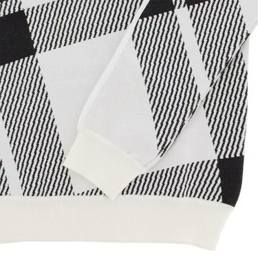 パーリーゲイツ PEARLY GATES　レディース 14G ジャガードチェック柄 長袖 クルーネック ニット プルオーバー 055-5270014　2025年モデル ホワイトベース 詳細7