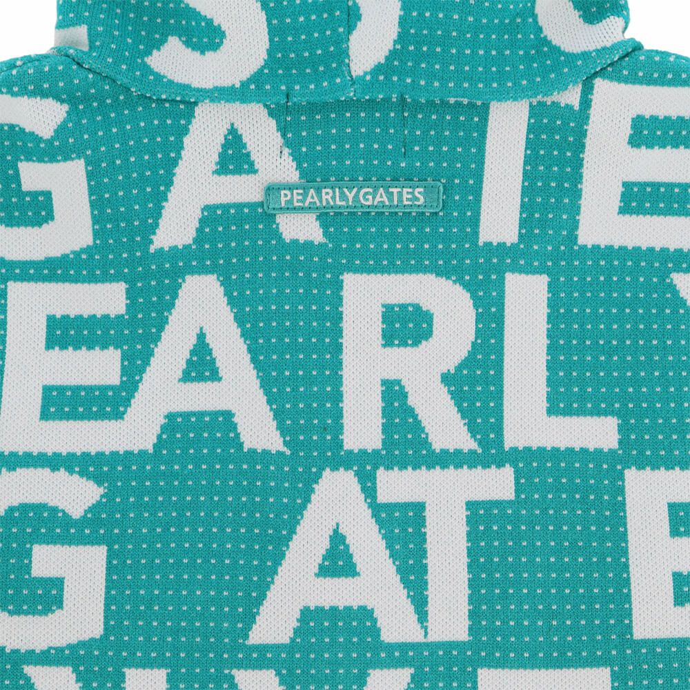 パーリーゲイツ PEARLY GATES　レディース 12G ダブルジャガード ロゴ総柄 長袖 フルジップ ニット フーディ 055-5272020　2025年モデル 詳細1 詳細6