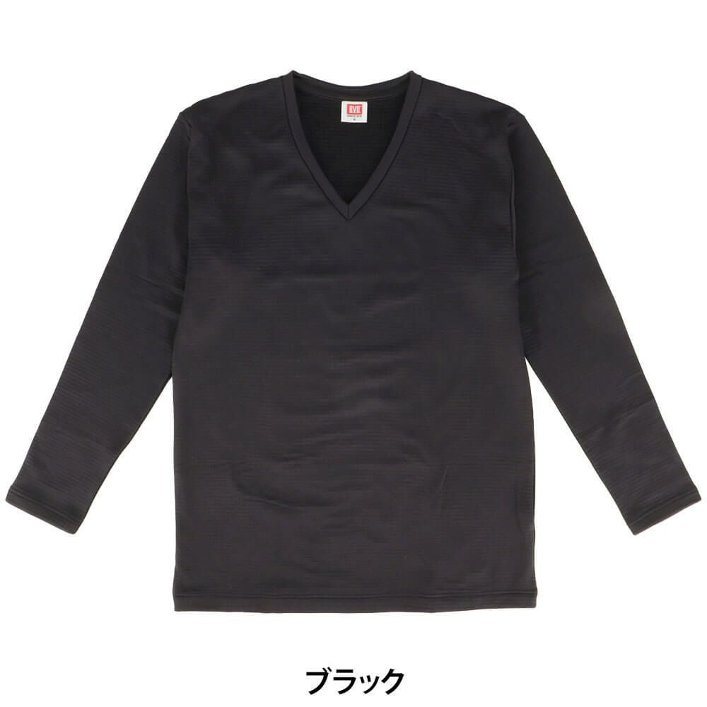 B.V.D. メンズ 瞬暖 Vネック 長袖 Tシャツ GR098BPS