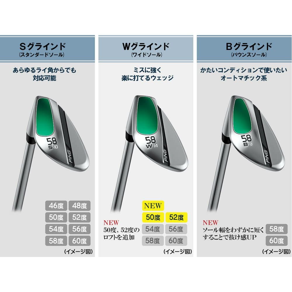 ピン PING s259 ハイドロパールクローム仕上げ ウェッジ 58～62° N.S.