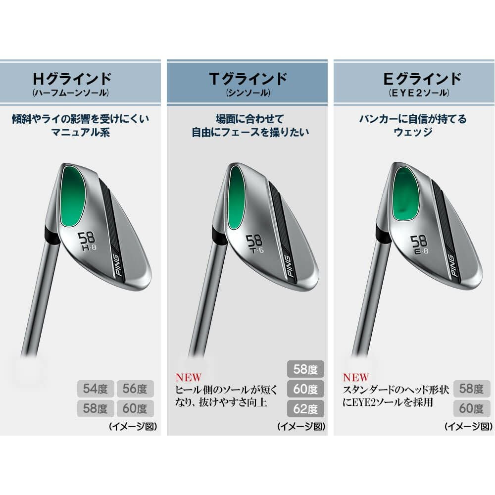 ピン PING s259 ハイドロパールクローム仕上げ ウェッジ 58～62° N.S.