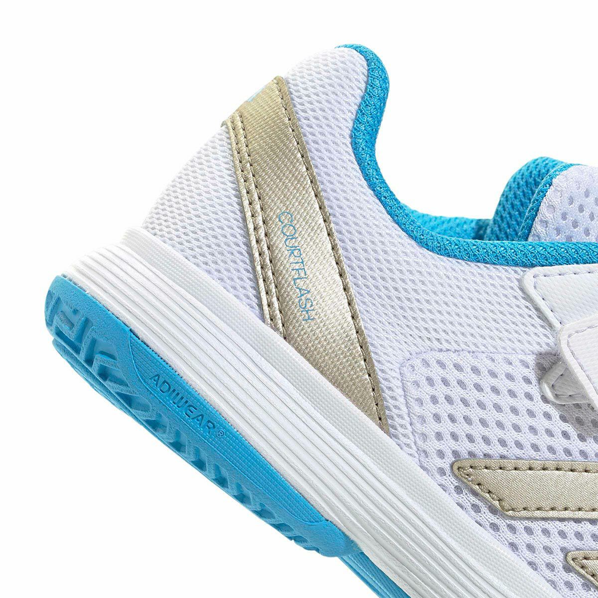 アディダス adidas　コートフラッシュ フックアンドループキッズ Courtflash Hook-and-Loop テニス シューズ JP6686 ホワイト 詳細9