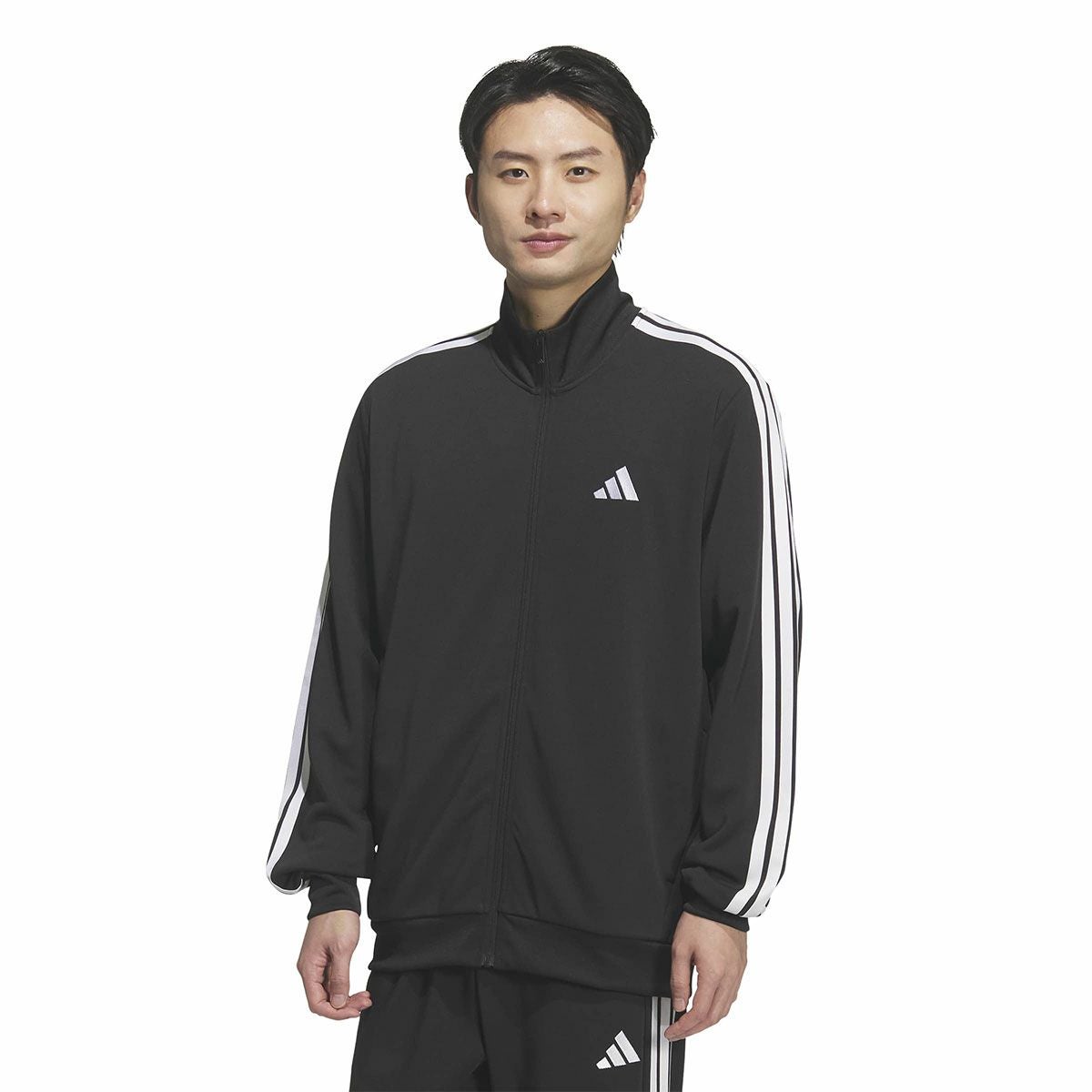 アディダス adidas　メンズ スリーストライプス レギュラーフィット ダブルニット トラックトップ トレーニングシャツ DH100 詳細3