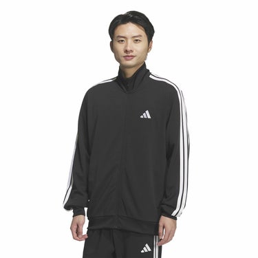 アディダス adidas　メンズ スリーストライプス レギュラーフィット ダブルニット トラックトップ トレーニングシャツ DH100 詳細3