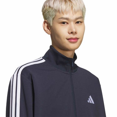 アディダス adidas　メンズ スリーストライプス レギュラーフィット ダブルニット トラックトップ トレーニングシャツ DH100 詳細10