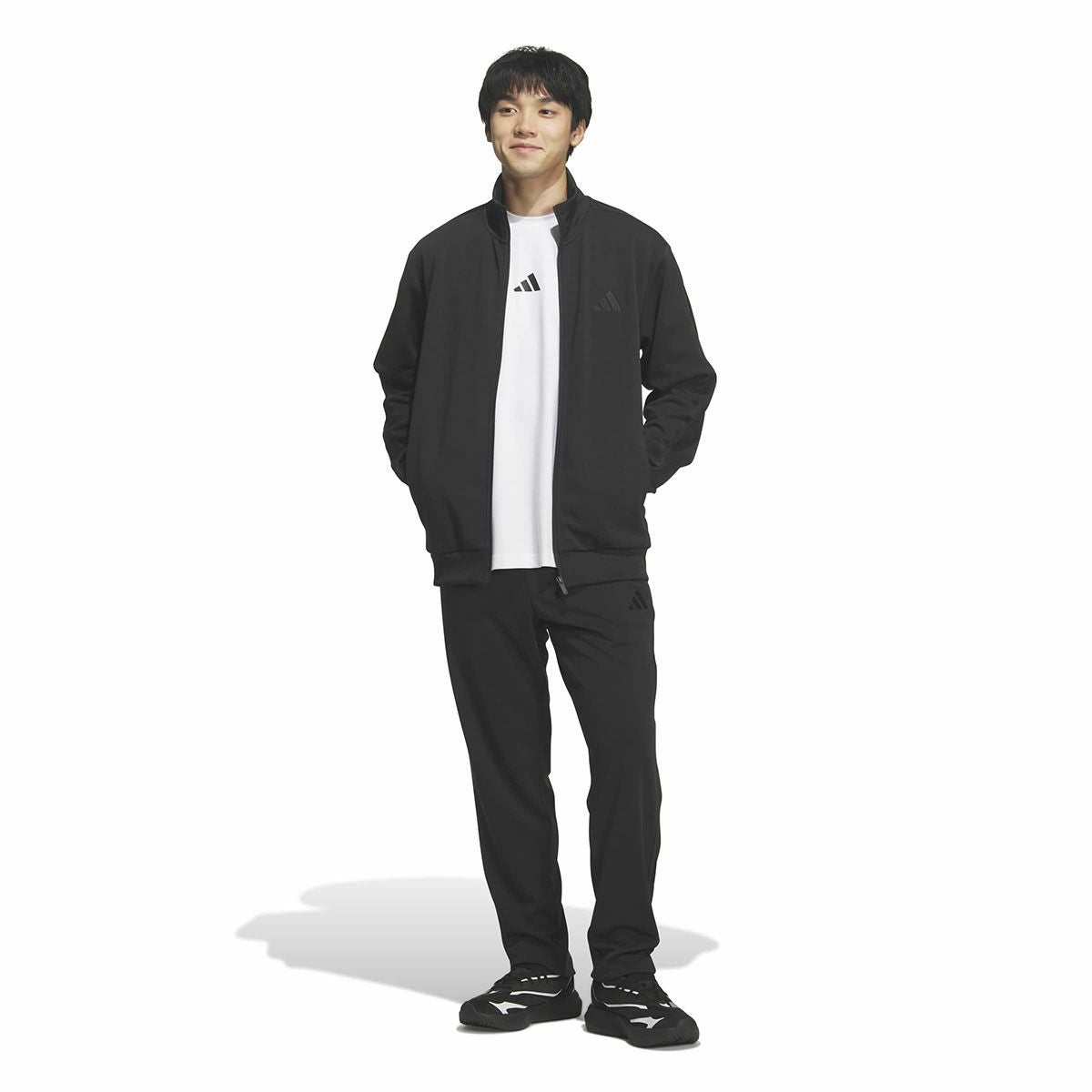 アディダス adidas　メンズ スリーストライプス レギュラーフィット ダブルニット トラックトップ トレーニングシャツ DH100 詳細20