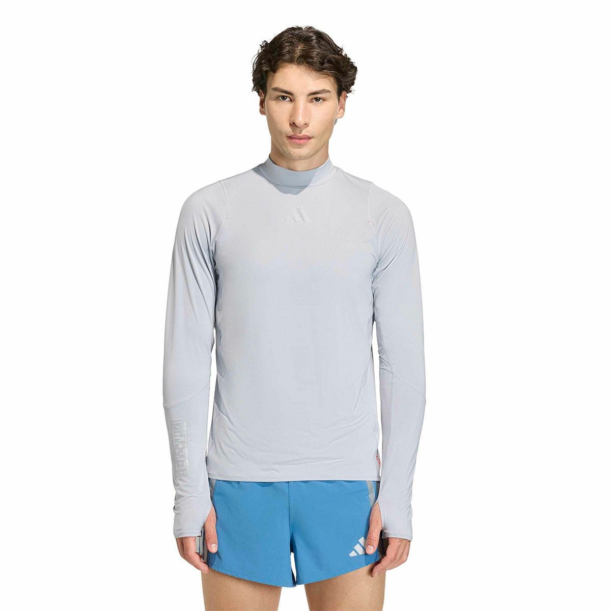 アディダス adidas　メンズ アディゼロ 駅伝 ランニング 長袖Tシャツ DVW23 ヘイローシルバー