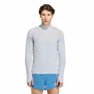 アディダス adidas　メンズ アディゼロ 駅伝 ランニング 長袖Tシャツ DVW23 ヘイローシルバー