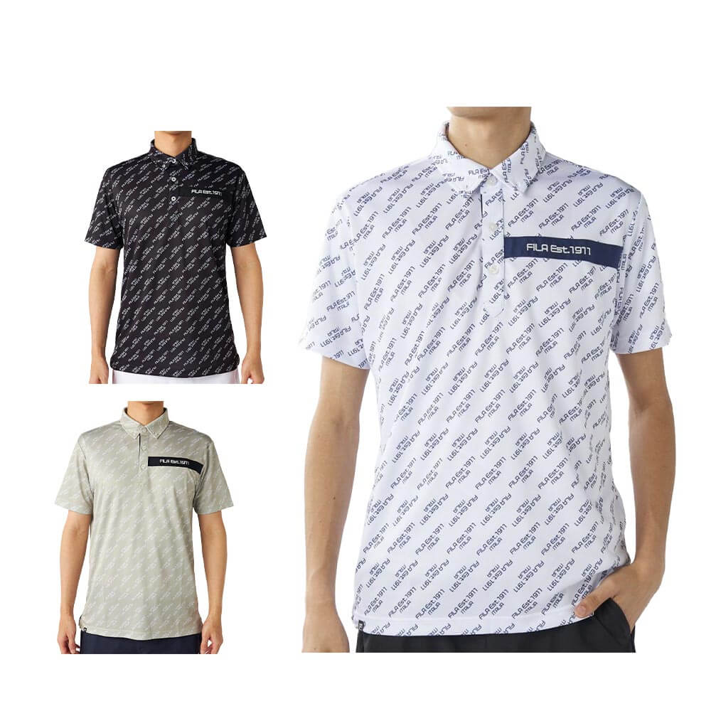 フィラ FILA　メンズ 総柄 半袖 ポロシャツ 744-680Y　2025年モデル 詳細1