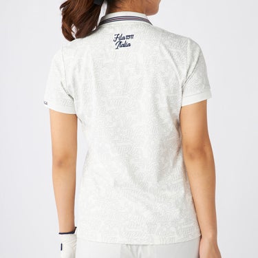 フィラ FILA　レディース プリント柄 遮熱 半袖 ポロシャツ 755-603 ホワイト　2025年モデル ホワイト 詳細2