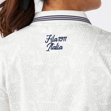 フィラ FILA　レディース プリント柄 遮熱 半袖 ポロシャツ 755-603 ホワイト　2025年モデル ホワイト 詳細4