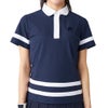 フィラ FILA　レディース ラインデザイン 半袖 ポロシャツ 755-662 ダークネイビー　2025年モデル ダークネイビー 詳細1