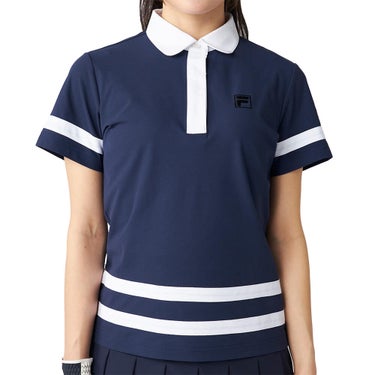 フィラ FILA　レディース ラインデザイン 半袖 ポロシャツ 755-662 ダークネイビー　2025年モデル ダークネイビー 詳細1