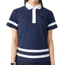 フィラ FILA　レディース ラインデザイン 半袖 ポロシャツ 755-662 ダークネイビー　2025年モデル ダークネイビー 詳細1