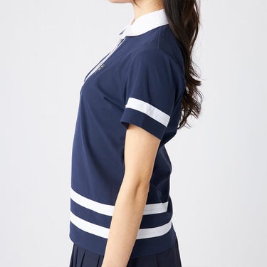 フィラ FILA　レディース ラインデザイン 半袖 ポロシャツ 755-662 ダークネイビー　2025年モデル ダークネイビー 詳細3