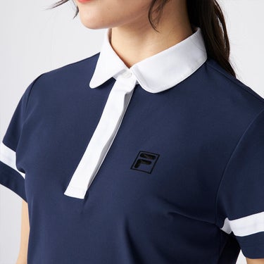 フィラ FILA　レディース ラインデザイン 半袖 ポロシャツ 755-662 ダークネイビー　2025年モデル ダークネイビー 詳細5