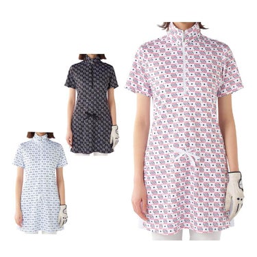 マリクレール marie claire　レディース モノグラム柄 ハーフジップ 半袖 チュニック 715-451　2025年モデル 詳細1