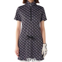 マリクレール marie claire　レディース モノグラム柄 ハーフジップ 半袖 チュニック 715-451　2025年モデル