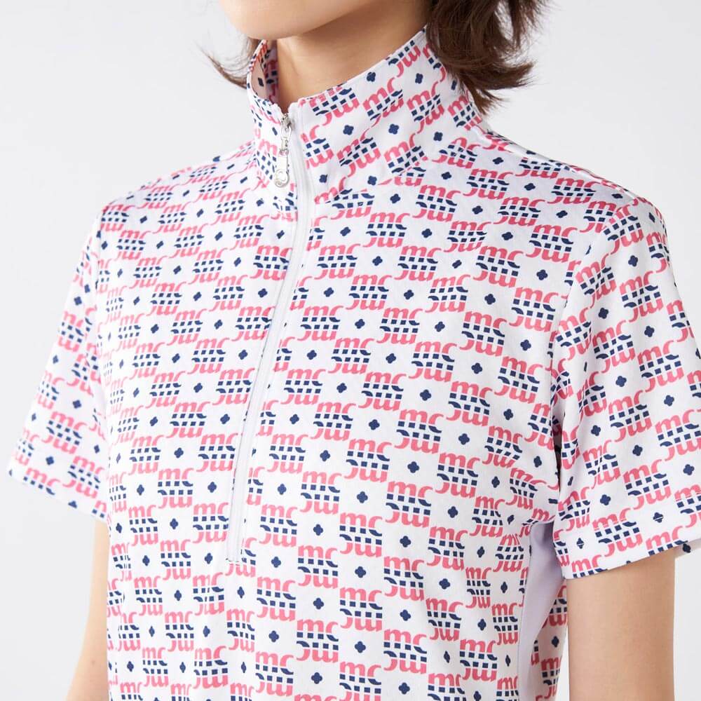 マリクレール marie claire　レディース モノグラム柄 ハーフジップ 半袖 チュニック 715-451　2025年モデル 詳細11