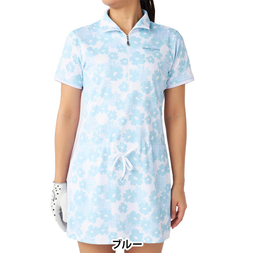 マリクレール marie claire　レディース 花柄 ハーフジップ 半袖 チュニック 715-452　2025年モデル 詳細5