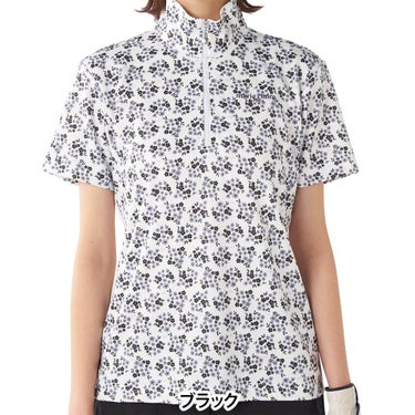 マリクレール marie claire　レディース 小花柄 半袖 ハーフジップ シャツ 715-658　2025年モデル 詳細2
