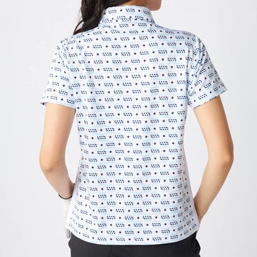 マリクレール marie claire　レディース モノグラム柄 配色切替 半袖 ポロシャツ 715-652 ブルー　2025年モデル ブルー 詳細2