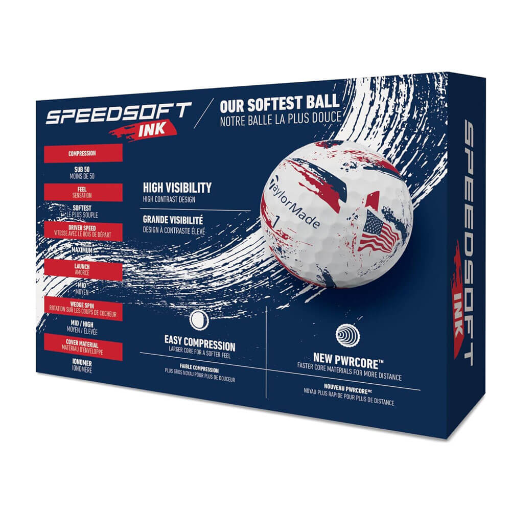 テーラーメイド　SPEED SOFT INK 2026年モデル ゴルフボール　1ダース（12球入り）　USA USA 詳細6